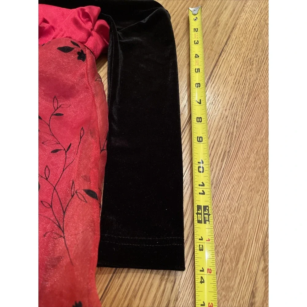 Blueberi Boulevard Flower Girl Princes 3T Dress Red And‎ Bodice Black Velvet